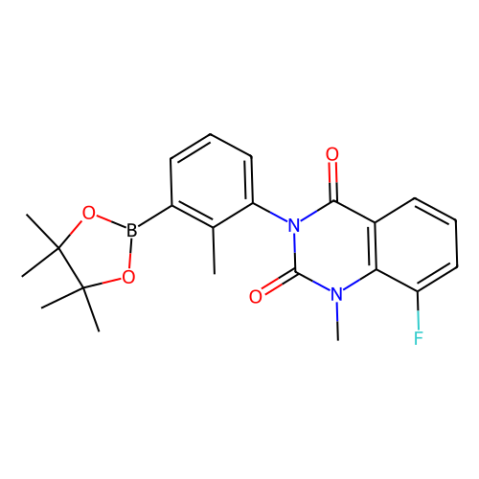 8-fluoro-1-methyl-3-[2-methyl-3-(4,4,5,5-tetramethyl-1,3,2-dioxaborolan-2-yl)phenyl]quinazoline-2,4-dione结构式