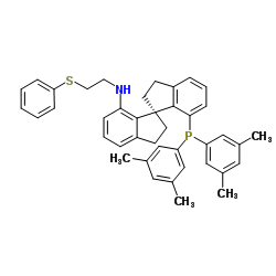 (R)-(+)-7-[N-(2-苯硫基)乙氨基]-7'-[双(3,5-二甲基苯基)膦基]-2,2',3,3'-四氢-1,1'-螺二茚结构式