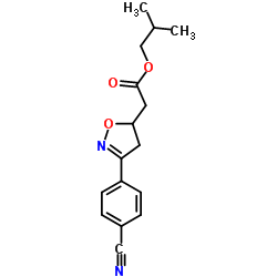 Isobutyl [3-(4-cyanophenyl)-4,5-dihydro-1,2-oxazol-5-yl]acetate结构式