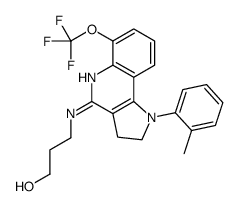 3-[[1-(2-methylphenyl)-6-(trifluoromethoxy)-2,3-dihydropyrrolo[3,2-c]quinolin-4-yl]amino]propan-1-ol Structure