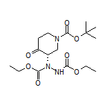 (S)-1-(1-Boc-4-氧代哌啶-3-基)肼-1,2-二甲酸二乙酯结构式