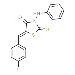 3-anilino-5-(4-fluorobenzylidene)-2-thioxo-1,3-thiazolidin-4-one structure