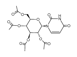 1-(2',3',4',6'-tetra-O-acetyl-β-D-glucopyranosyl)-uracil Structure