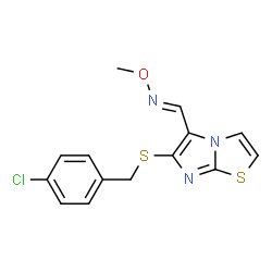 6-[(4-CHLOROBENZYL)SULFANYL]IMIDAZO[2,1-B][1,3]THIAZOLE-5-CARBALDEHYDE O-METHYLOXIME结构式