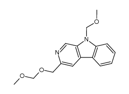 3-(methoxymethyloxy)methyl-N-methoxymethyl-9H-pyrido[3,4-b]indole结构式