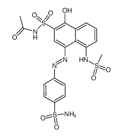 1-Hydroxy-5-methanesulfonylamino-4-(4-sulfamoyl-phenylazo)-naphthalene-2-sulfonic acid acetyl-amide结构式