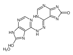 6-[2-(8-oxo-7,9-dihydropurin-6-yl)hydrazinyl]purin-8-one,hydrate Structure