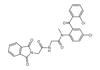 4-chloro-2-(o-chlorobenzoyl)-N-methyl-Nα-(phthalylglycyl)glycinanilide结构式