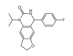 1-isopropyl-3,4,7,8-tetrahydro-4-p-fluorophenyl-furo[2,3-g]quinazolin-2(1H)-one Structure