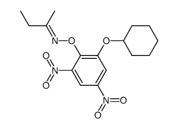 Butan-2-one O-(2-cyclohexyloxy-4,6-dinitro-phenyl)-oxime结构式