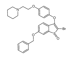 1-{2-[4-(6-benzyloxy-2-bromo-1-oxo-1H-1λ4-benzo[b]thiophen-3-yloxy)-phenoxy]-ethyl}-piperidine结构式