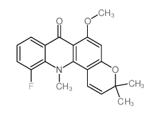 7H-Pyrano[2,3-c]acridin-7-one, 11-fluoro-3,12-dihydro-6-methoxy-3, 3,12-trimethyl- Structure