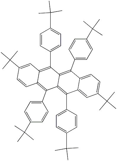 2,8-di-tert-butyl-5,6,11,12-tetrakis(4-(tert-butyl)phenyl)tetracene结构式