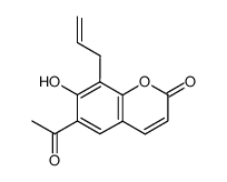 6-acetyl-8-allyl-7-hydroxycoumarin Structure