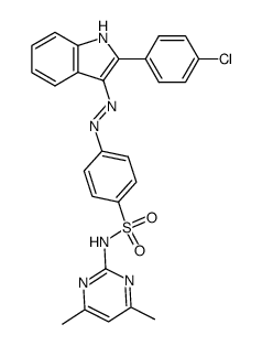 4-((2-(4-chlorophenyl)-1H-indol-3-yl)diazenyl)-N-(4,6-dimethylpyrimidin-2-yl)benzenesulfonamide Structure