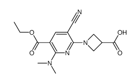 1-[3-cyano-6-(dimethylamino)-5-(ethoxycarbonyl)pyridin-2-yl]azetidine-3-carboxylic acid结构式