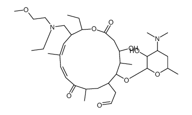 2-[(11Z,13E)-6-[4-(dimethylamino)-3-hydroxy-6-methyloxan-2-yl]oxy-16-ethyl-15-[[ethyl(2-methoxyethyl)amino]methyl]-4-hydroxy-5,9,13-trimethyl-2,10-dioxo-1-oxacyclohexadeca-11,13-dien-7-yl]acetaldehyde结构式