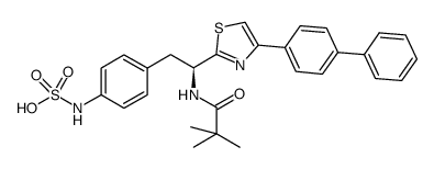 (S)-4-(2-(4-(biphenyl-4-yl)thiazol-2-yl)-2-pivalamidoethyl)phenylsulfamic acid Structure