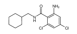 2-amino-4,6-dichloro-N-cyclohexylmethyl-benzamide结构式