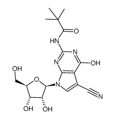 5-cyano-3,4-dihydro-2-pivaloylamino-7-β-D-ribofuranosyl-7H-pyrrolo[2,3-d]pyrimidine-4-one Structure