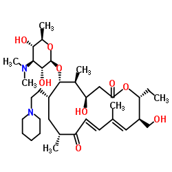 20-脱氧-5-O-[3,6-二脱氧-3-(二甲氨基)-β-D-吡喃吡喃糖基]-20-(1-哌啶基)酪醇酯图片