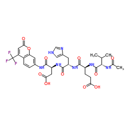 AC-VAL-GLU-HIS-ASP-AFC结构式