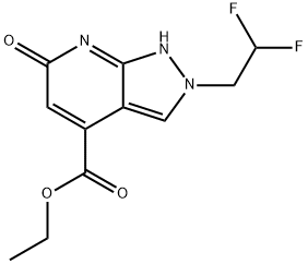 ethyl 2-(2,2-difluoroethyl)-6-oxo-6,7-dihydro-2H-pyrazolo[3,4-b]pyridine-4-carboxylate结构式