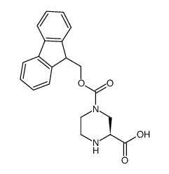 piperazine-1,3(R)-dicarboxylic acid-1-(9H-fluoren-9-ylmethyl) ester Structure