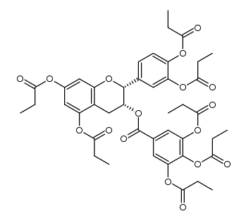 (-)-5,7-O-dipropionyl-3',4'-O-dipropionyl-3'',4'',5''-O-tripropionylepicatechin-3-O-gallate结构式