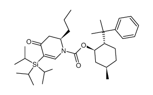 (R)-2-Propyl-1-(((1R,2S,5R)-8-phenylmenthoxy)carbonyl)-5-(triisopropylsilyl)-2,3-dihydro-4-pyridone Structure