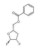 5-O-benzoyl-2,3-dideoxy-1,2-difluoro-α-D-arabinofuranose结构式