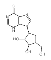 6H-Purine-6-thione,9-[(1S,2R,3S,4S)-2,3-dihydroxy-4-(hydroxymethyl)cyclopentyl]-1,9-dihydro-结构式