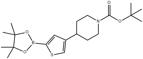 4-(N-Boc-piperidin-4-yl)thiophene-2-boronic acid pinacol ester结构式