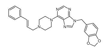 6-(4-Cinnamyl-1-piperazinyl)-9-[(3,4-methylenebisoxyphenyl)methyl]-9H-purine picture