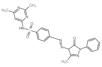 Benzenesulfonamide,4-[2-(4,5-dihydro-3-methyl-5-oxo-1-phenyl-1H-pyrazol-4-yl)diazenyl]-N-(2,6-dimethyl-4-pyrimidinyl)-结构式