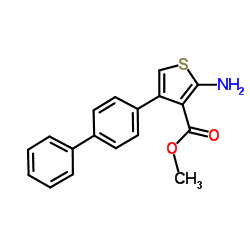 2-AMINO-4-BIPHENYL-4-YL-THIOPHENE-3-CARBOXYLIC ACID METHYL ESTER structure