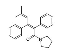 (2E)-5-methyl-2,3-diphenyl-1-pyrrolidin-1-ylhexa-2,4-dien-1-one结构式