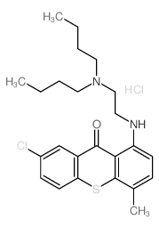 9H-Thioxanthen-9-one,7-chloro-1-[[2-(dibutylamino)ethyl]amino]-4-methyl-, hydrochloride (1:1) structure