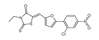 (5E)-5-[[5-(2-chloro-4-nitrophenyl)furan-2-yl]methylidene]-3-ethyl-2-sulfanylidene-1,3-thiazolidin-4-one结构式