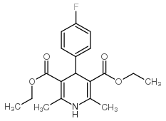 1,4-二氢-2,6-二甲基-4-(4-氟苯基)-3,5-吡啶二羧酸二乙酯结构式