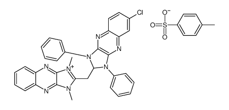6-chloro-2-[(1,3-dimethylimidazo[4,5-b]quinoxalin-3-ium-2-yl)methyl]-1,3-diphenyl-2H-imidazo[4,5-b]quinoxaline,4-methylbenzenesulfonate Structure