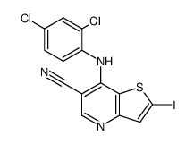 7-[(2,4-dichlorophenyl)amino]-2-iodothieno[3,2-b]pyridine-6-carbonitrile Structure