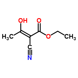 (Z)-2-氰基-3-羟基丁-2-烯酸乙酯结构式