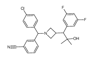 3-((4-chlorophenyl){3-[1-(3,5-difluorophenyl)-2-hydroxy-methylpropyl]azetidin-1-yl}methyl)benzonitrile Structure