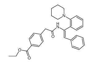 ethyl 4-<2-<<2-phenyl-1-<2-(1-piperidinyl)phenyl>-1-(E)-ethenyl>amino>-2-oxoethyl>-benzoate结构式