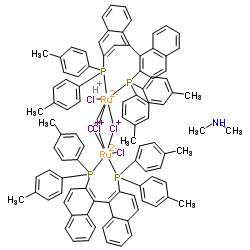 二甲基铵二氯三(μ-氯)双[(S )-(-)-2,2'-双[二-(3,5-二甲苯基)膦基]-1,1'-联萘基]二钌(II)结构式