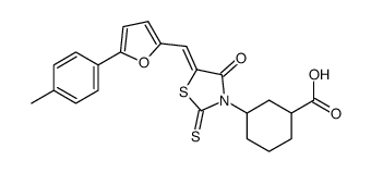 3-{4-oxo-2-thioxo-5-[1-(5-p-tolylfuran-2-yl)methylidene]thiazolidin-3-yl}cyclohexanecarboxylic acid Structure