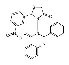 2-(3-nitrophenyl)-3-(4-oxo-2-phenylquinazolin-3-yl)-1,3-thiazolidin-4-one结构式