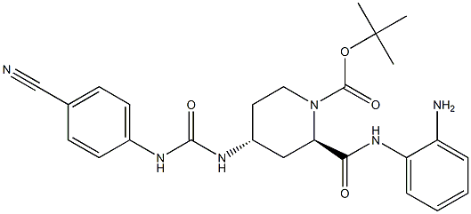 tert-Butyl (2R,4R)-2-[(2-aminophenyl)carbamoyl]-4-[3-(4-cyanophenyl)ureido]piperidine-1-carboxylate Structure