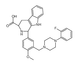 (1S,3S)-1-[3-[[4-(2-氟苯基)哌嗪-1-基]甲基] -4-甲氧基苯基] -2,3,4,9-四氢-1H-吡啶基[3, 4-b]吲哚-3-羧酸结构式